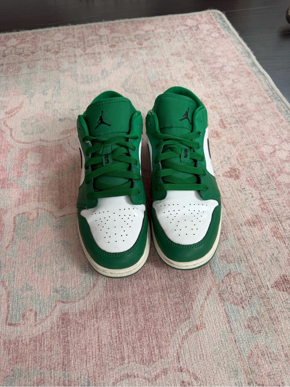 Jordan Low-Top Sneakers in Green and White